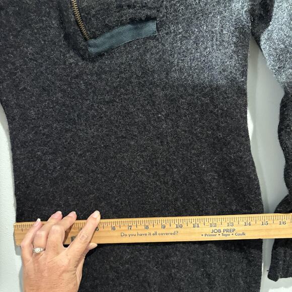 Ralph Lauren Rugby Wool Sweater Dress Small Charcoal Gray Funnel Neck Bodycon - Picture 11 of 15